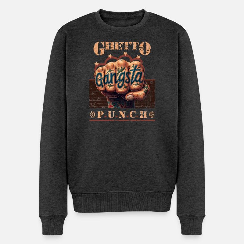 Ghetto Punch - Pull Premium bio Homme - anthracite chiné
