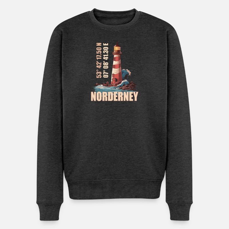 Norderney - Männer Premium Bio Pullover - Anthrazit meliert