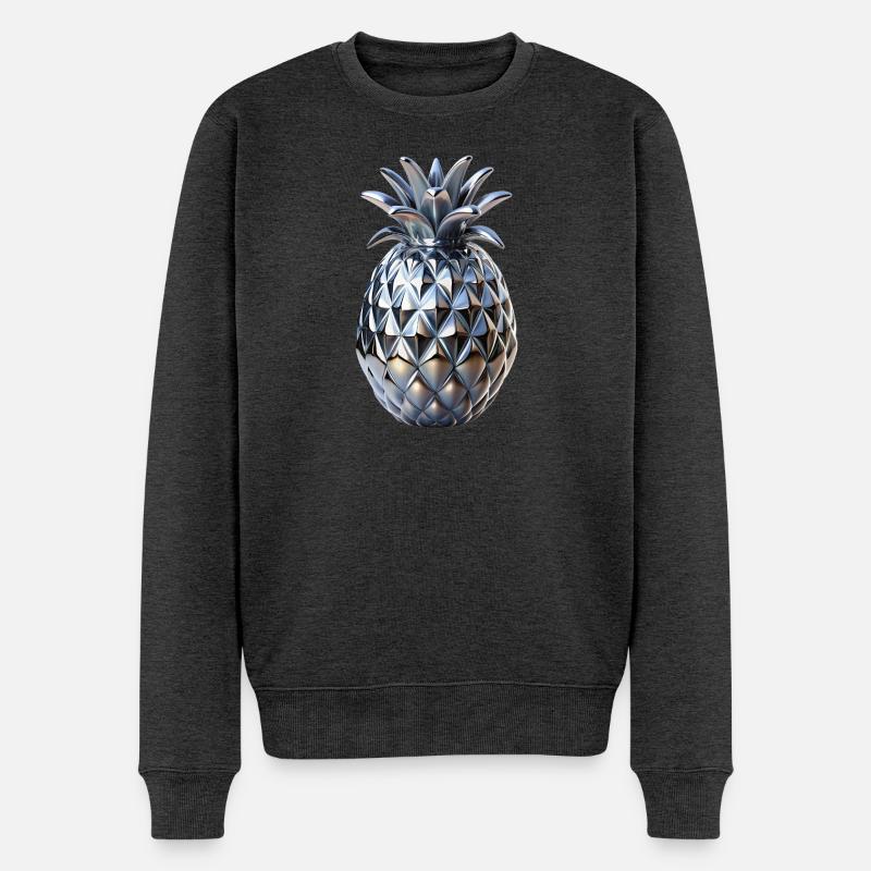 Ananas chromé - Pull Premium bio Homme - anthracite chiné