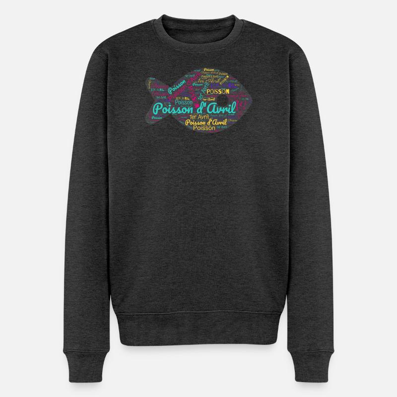 FISCH. SARDINE. APRILSCHERZ. JAHRESTAG - Männer Premium Bio Pullover - Anthrazit meliert