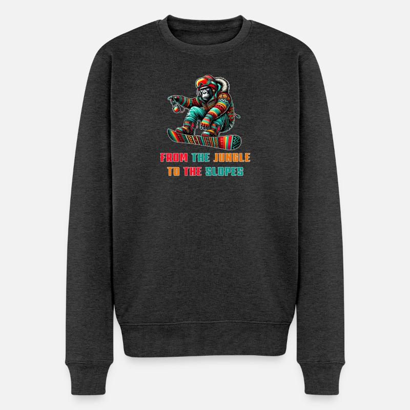 Gorilla Snowboard – Design - Pull Premium bio Homme - anthracite chiné