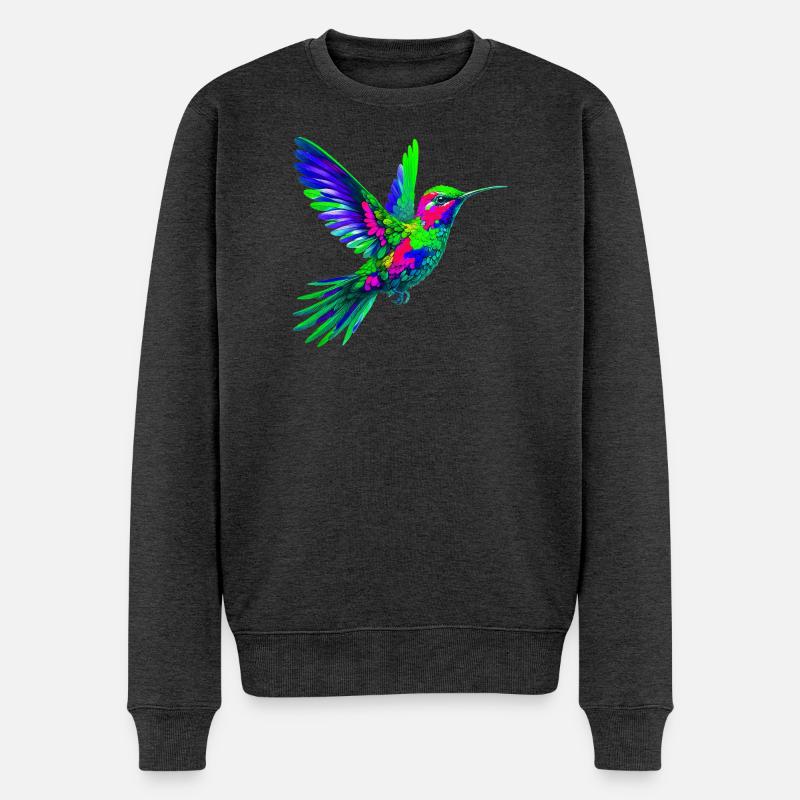 Kolibri - Männer Premium Bio Pullover - Anthrazit meliert