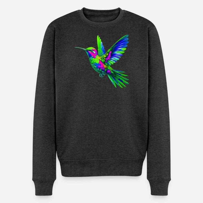 Kolibri - Männer Premium Bio Pullover - Anthrazit meliert