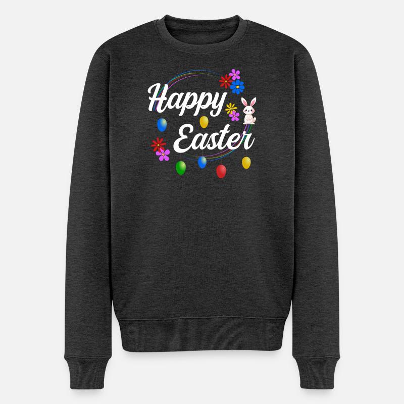 Happy Easter - Männer Premium Bio Pullover - Anthrazit meliert