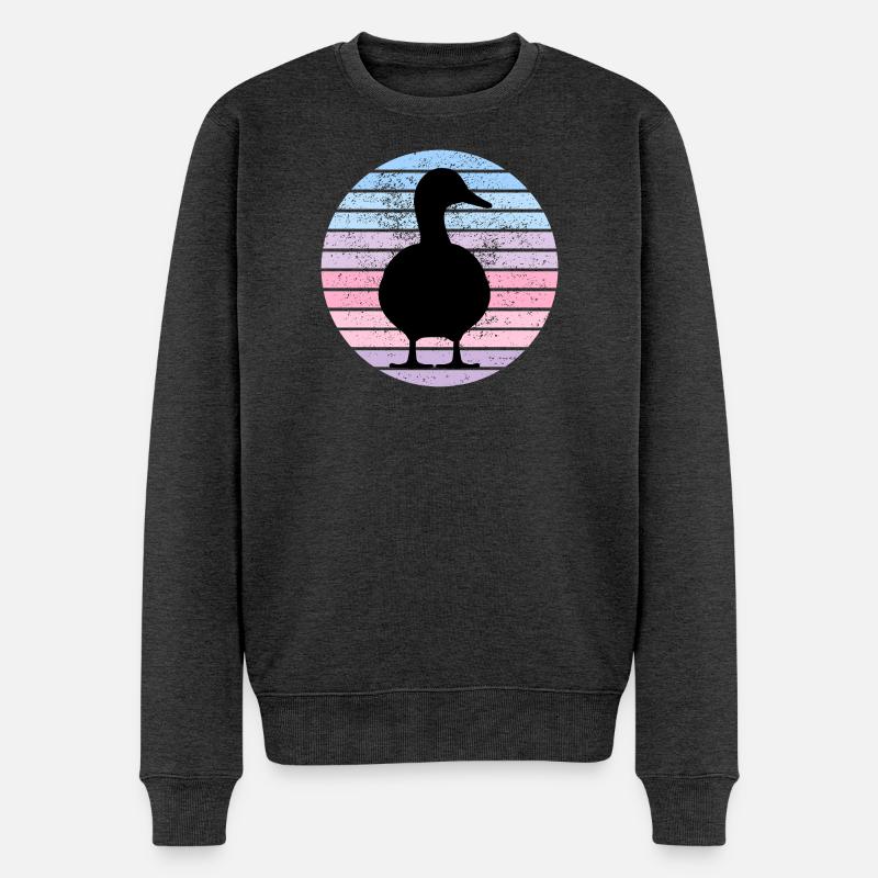 Vintage Duck - Männer Premium Bio Pullover - Anthrazit meliert