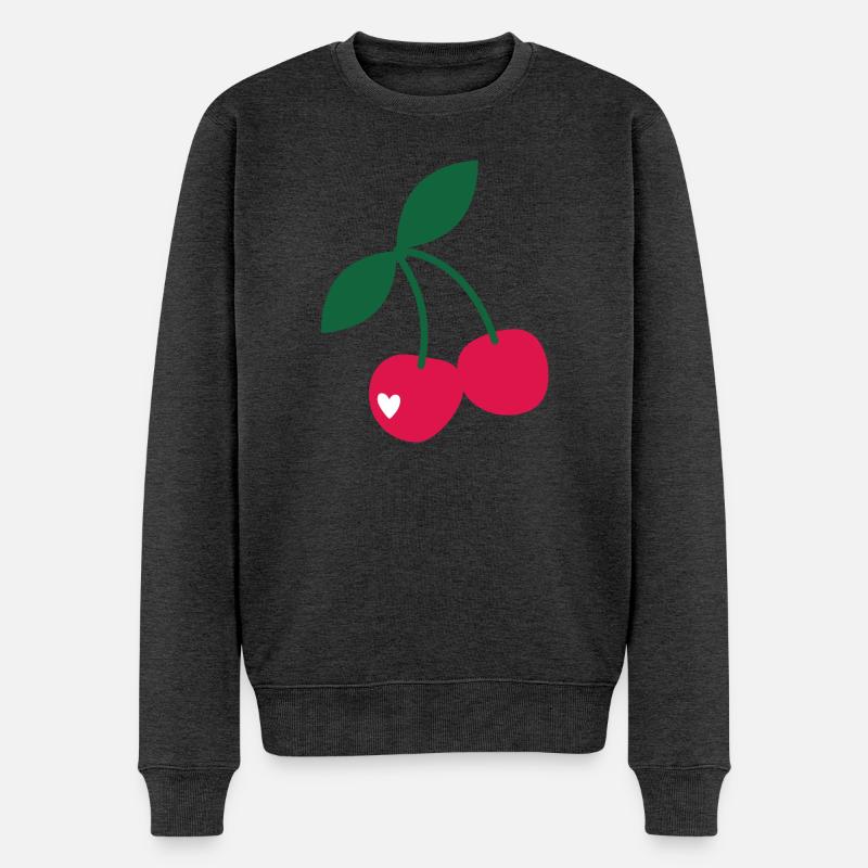 Süsse Kirschen - Männer Premium Bio Pullover - Anthrazit meliert