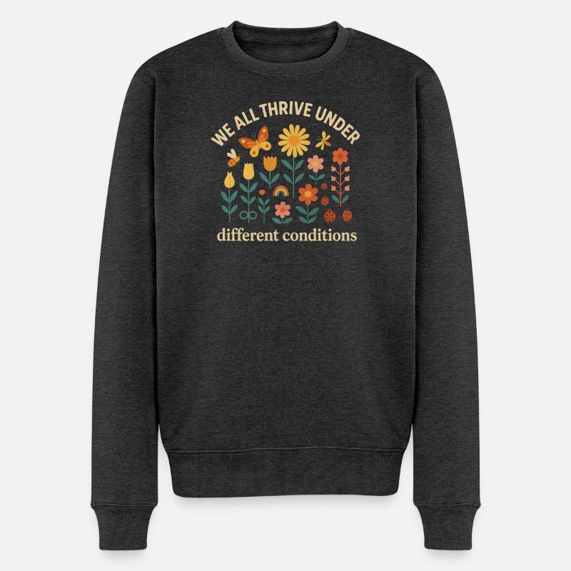 Wir gedeihen unter verschiedenen Bedingungen - Männer Premium Bio Pullover - Anthrazit meliert
