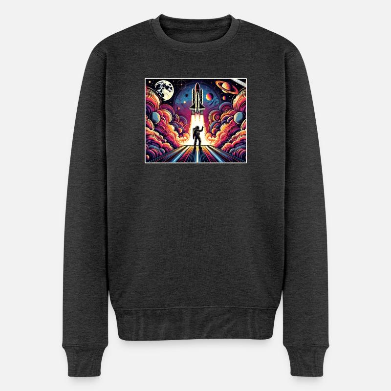 Conception de mission spatiale d’astronaute - Pull Premium bio Homme - anthracite chiné