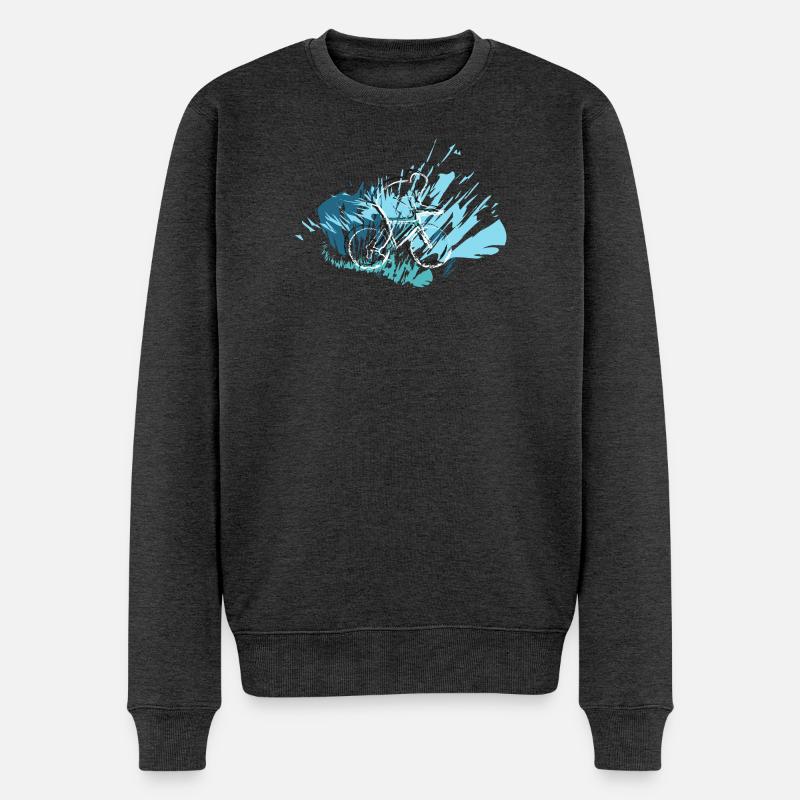 Biker  Style 26 - Männer Premium Bio Pullover - Anthrazit meliert