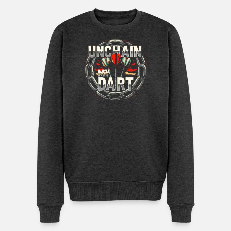 Darts Shirt unchain my dart - Männer Premium Bio Pullover - Anthrazit meliert