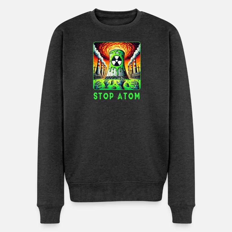 Stop Atom – Radioaktiver - Männer Premium Bio Pullover - Anthrazit meliert