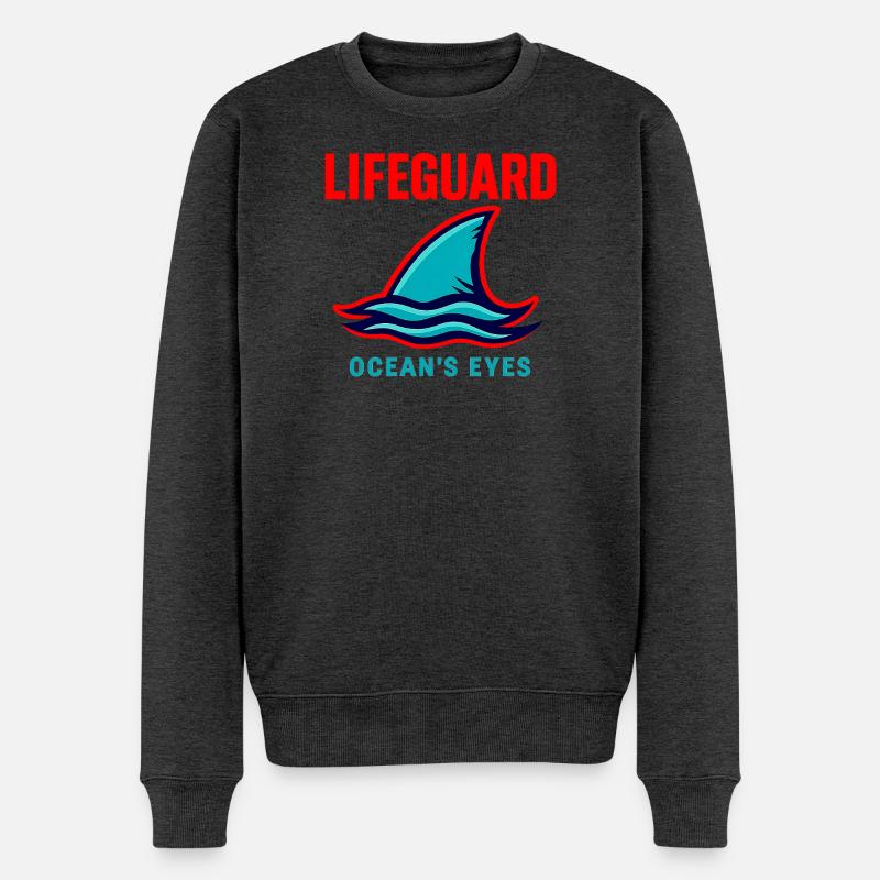 Rettungsschwimmer-Hemd Ocean Eyes - Männer Premium Bio Pullover - Anthrazit meliert
