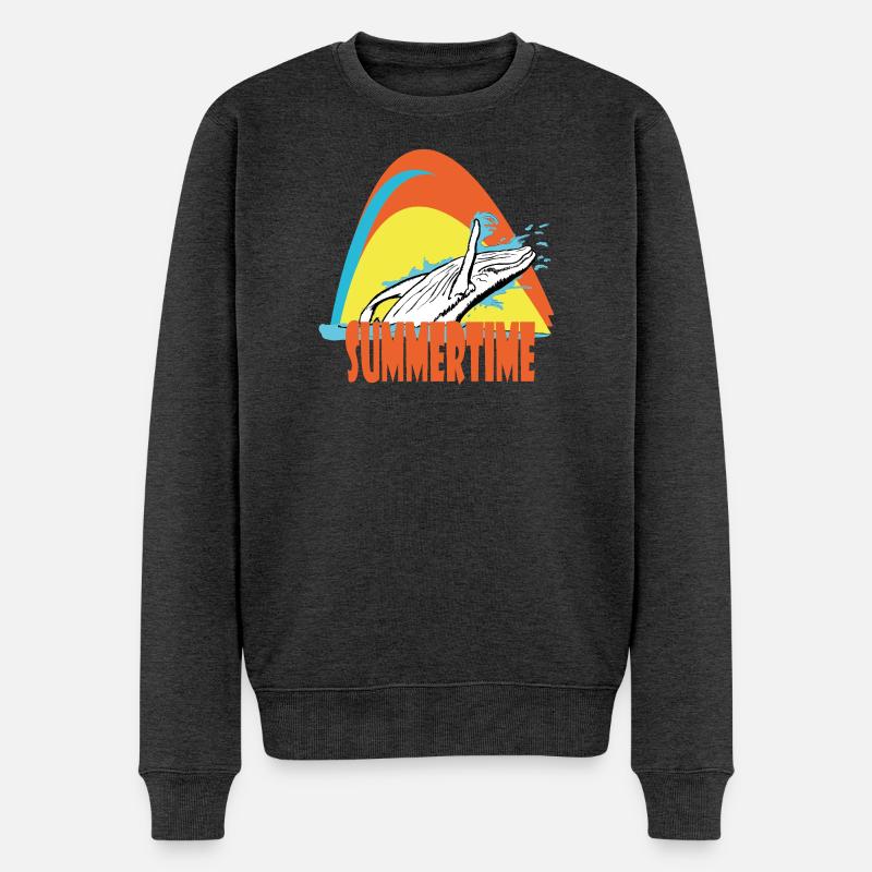 Buckelwal - Männer Premium Bio Pullover - Anthrazit meliert