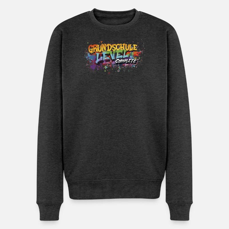 Grundschule Level Complete Graffiti Abschlussshirt - Männer Premium Bio Pullover - Anthrazit meliert