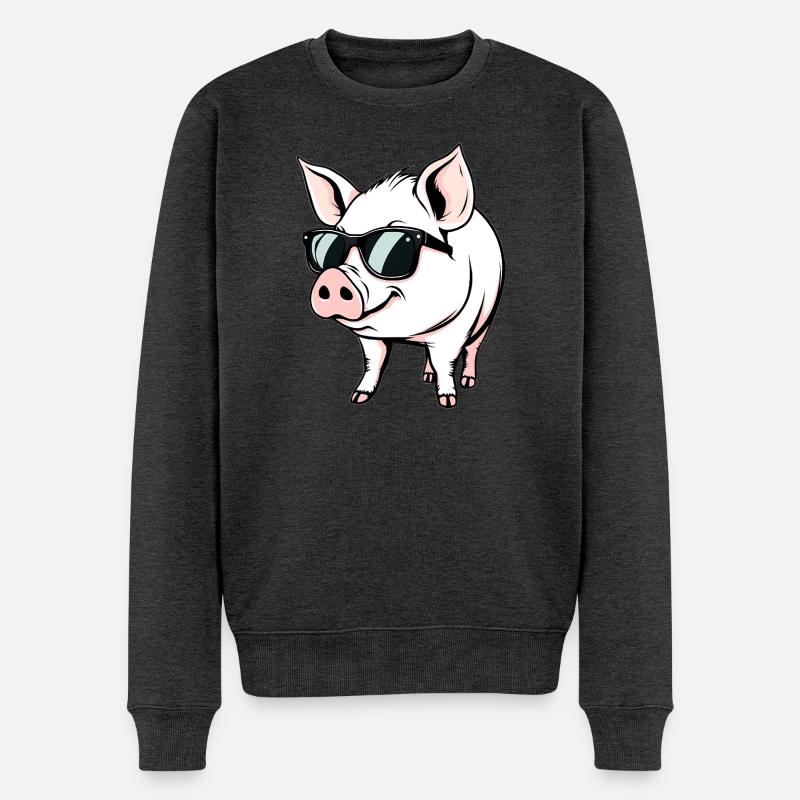 Cochon - Pull Premium bio Homme - anthracite chiné