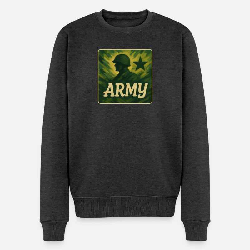 Conception des soldats de l’armée - Pull Premium bio Homme - anthracite chiné