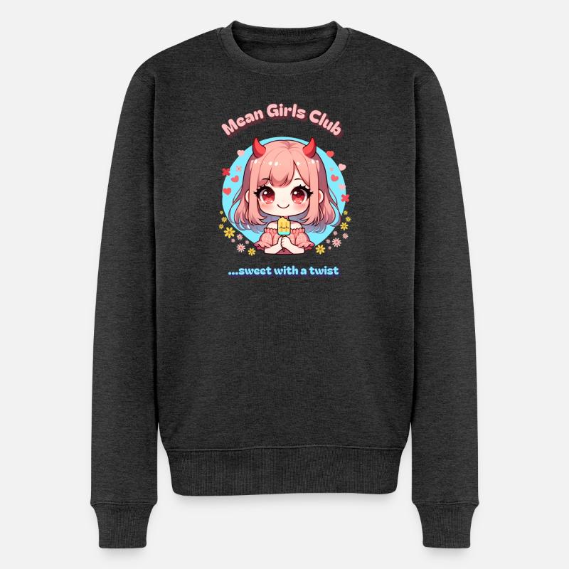 süßes Teufelchen gemeines Mädchen Kawaii Sommer - Männer Premium Bio Pullover - Anthrazit meliert