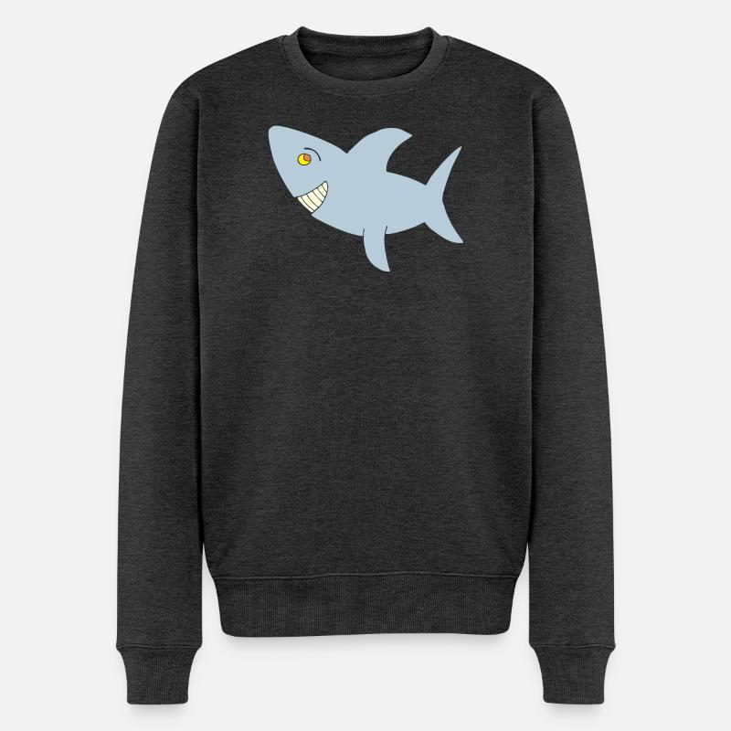 haifisch big one - Männer Premium Bio Pullover - Anthrazit meliert