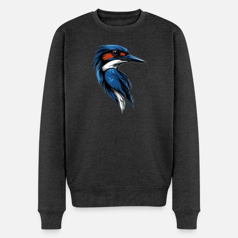 Kingfisher Eisvogel Vogel Süße Eisvögel Kingfisher - Männer Premium Bio Pullover - Anthrazit meliert