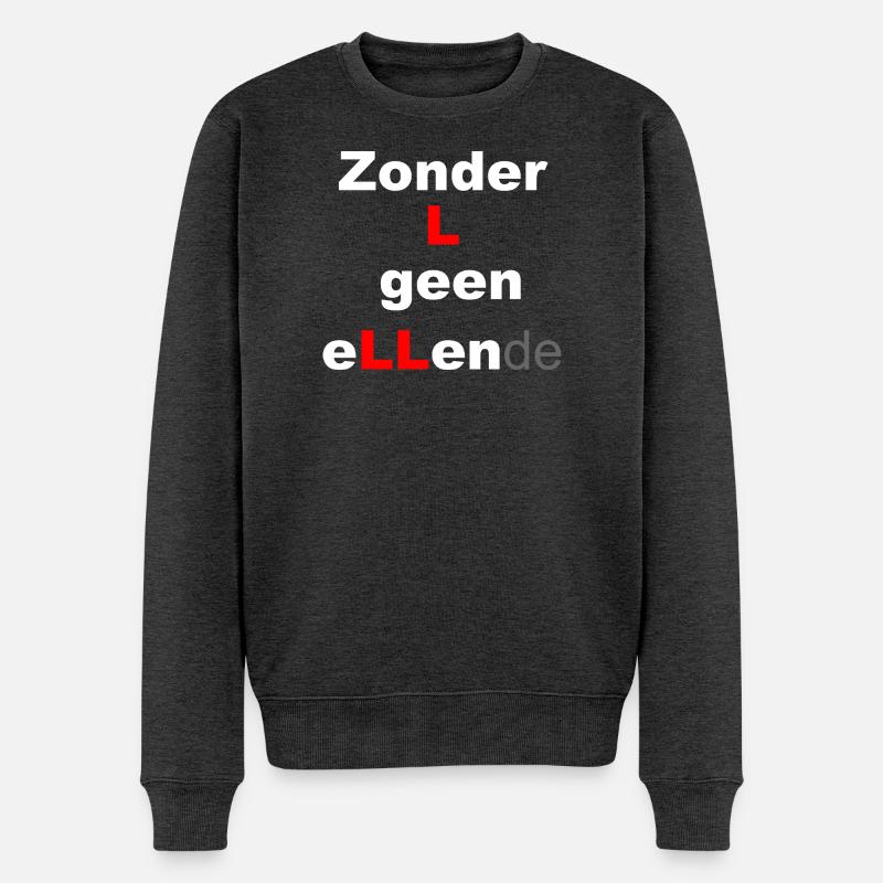 Abstrakter geometrischer Kunstmusterdruck - Männer Premium Bio Pullover - Anthrazit meliert
