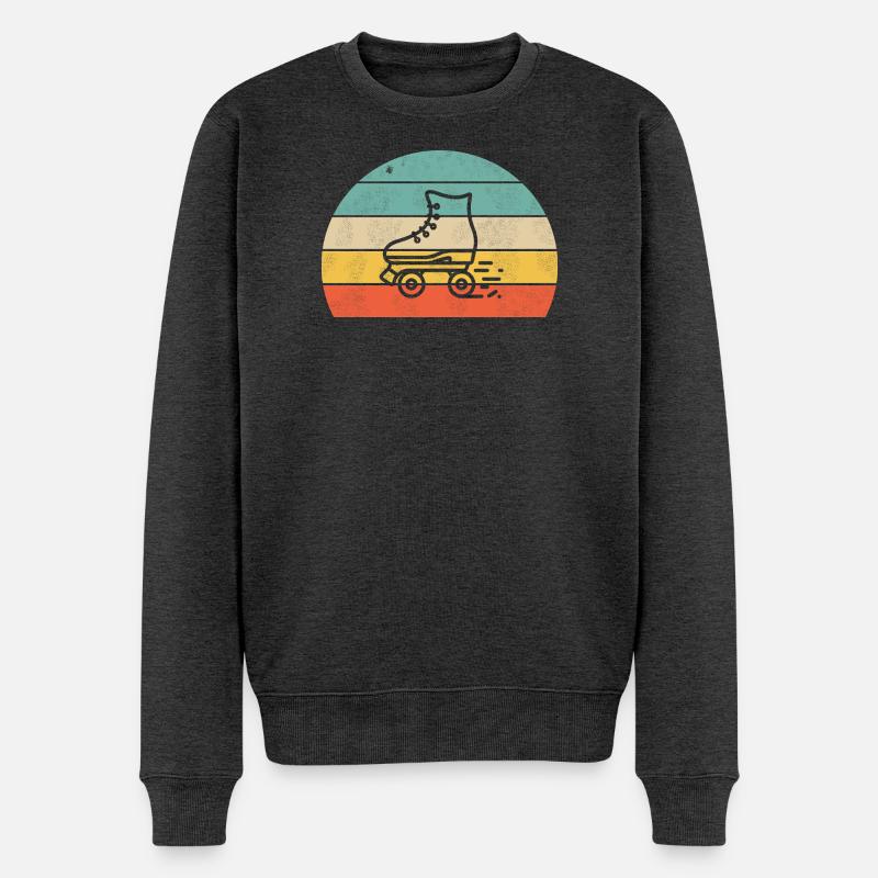 Rollschuh Sirt bunt - Männer Premium Bio Pullover - Anthrazit meliert
