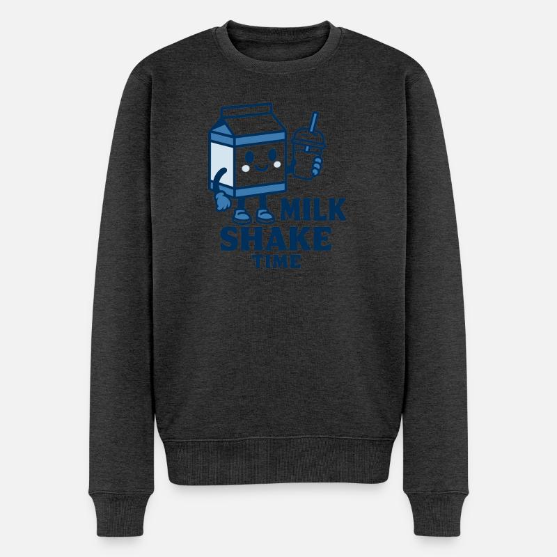 Milk Shake - Männer Premium Bio Pullover - Anthrazit meliert