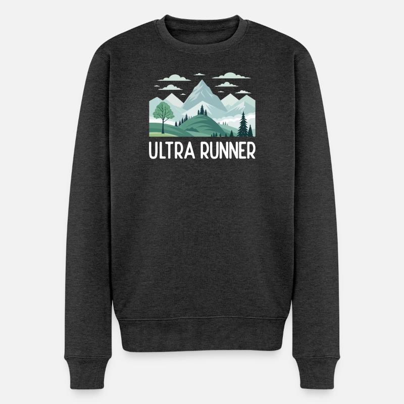 Ultra-Läufer - Männer Premium Bio Pullover - Anthrazit meliert