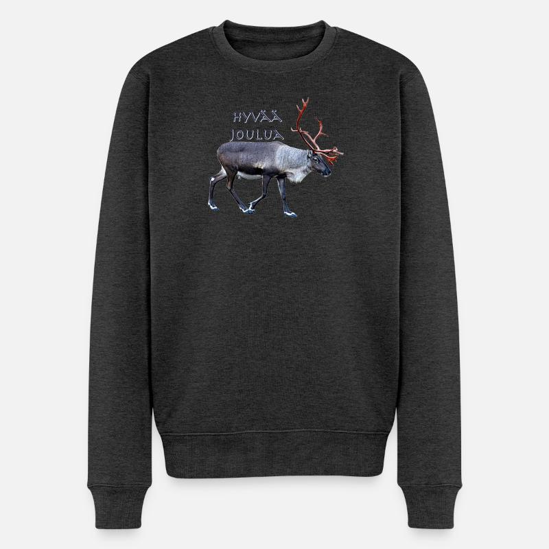 Hyvaa Joulua - Männer Premium Bio Pullover - Anthrazit meliert