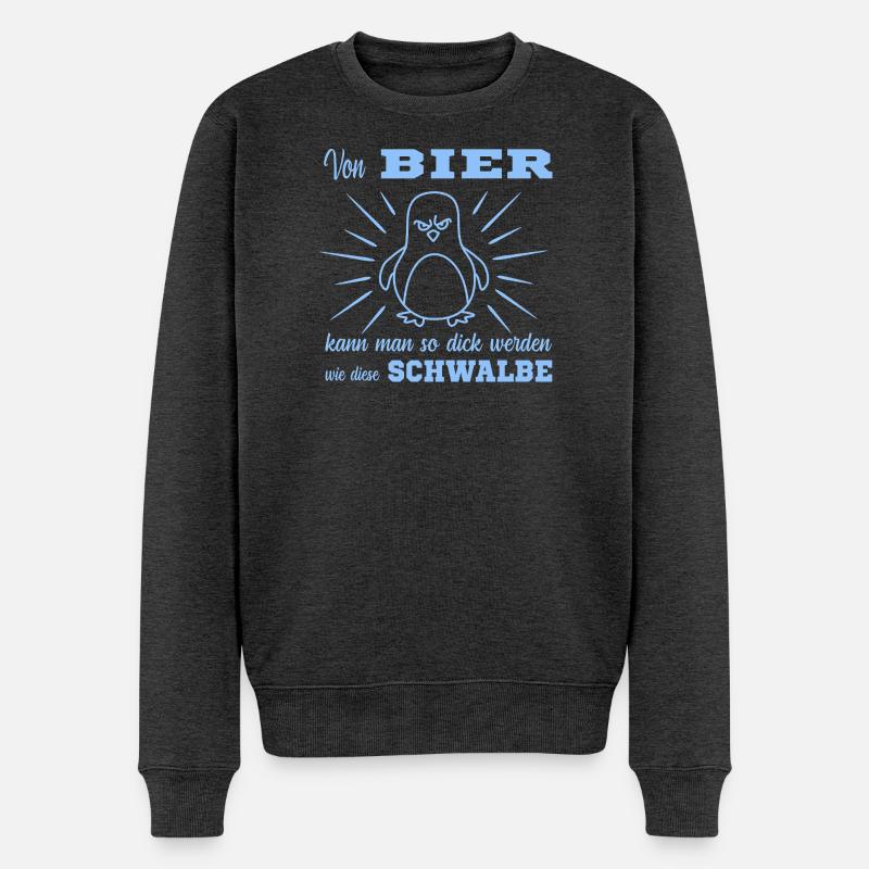 Bier Pinguin - Männer Premium Bio Pullover - Anthrazit meliert