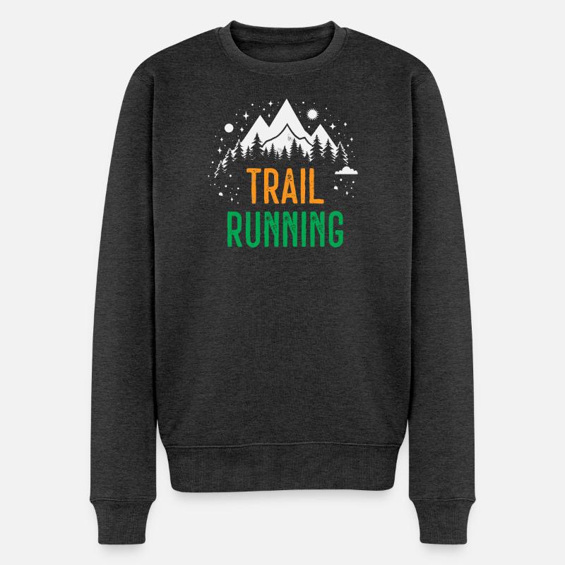 Course sur sentier - Pull Premium bio Homme - anthracite chiné