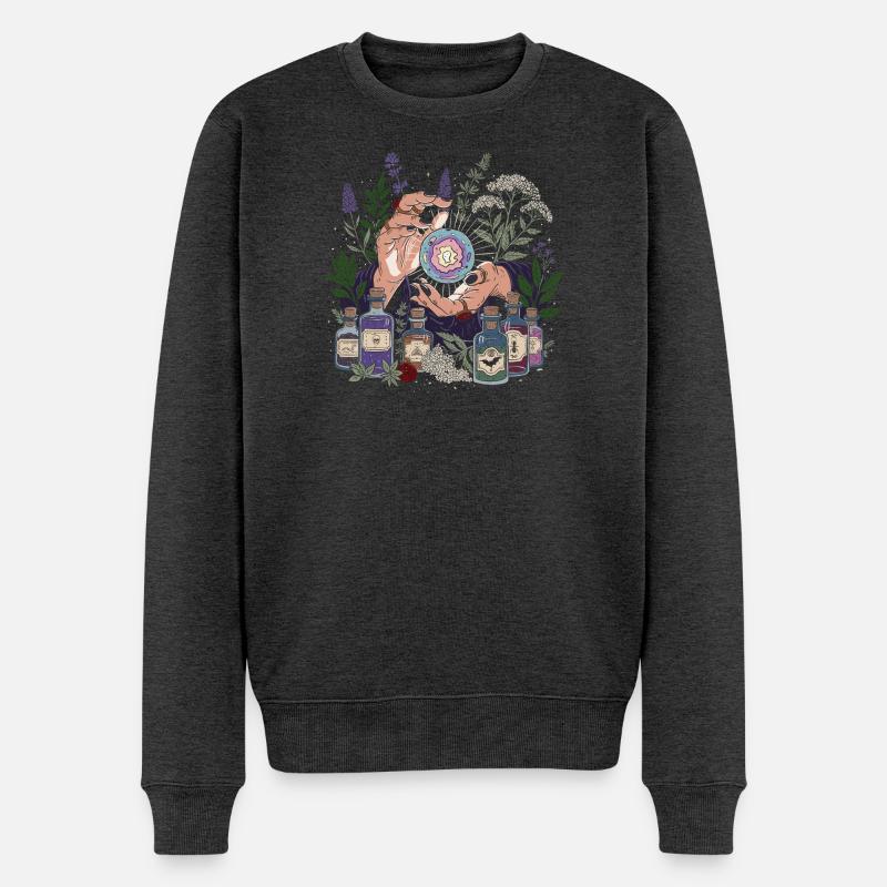 Mystische Weissagung - Männer Premium Bio Pullover - Anthrazit meliert