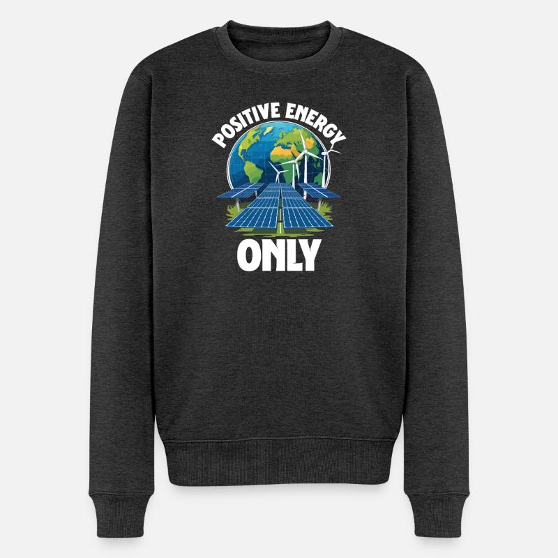Erneuerbare Energie Positive Energy Only - Männer Premium Bio Pullover - Anthrazit meliert