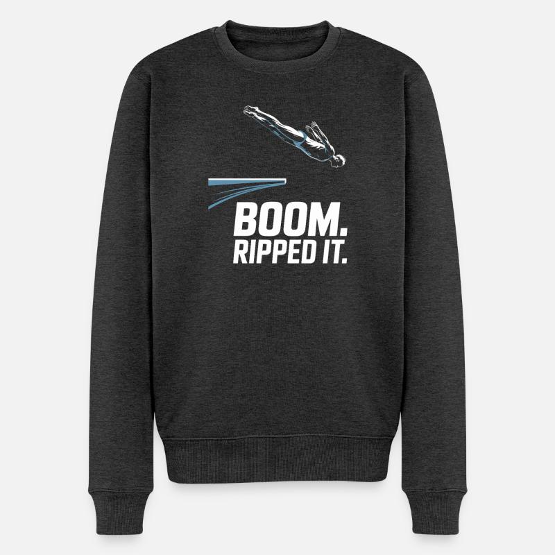 Kunstspringen Turmspringer Sprungbrett - Männer Premium Bio Pullover - Anthrazit meliert