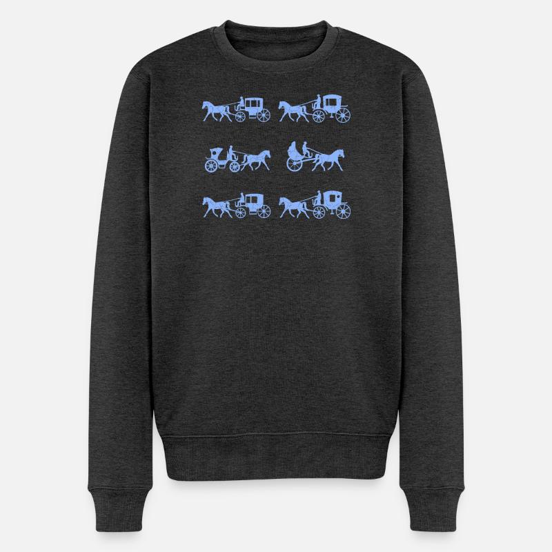 Kutsche Kutscher - Männer Premium Bio Pullover - Anthrazit meliert