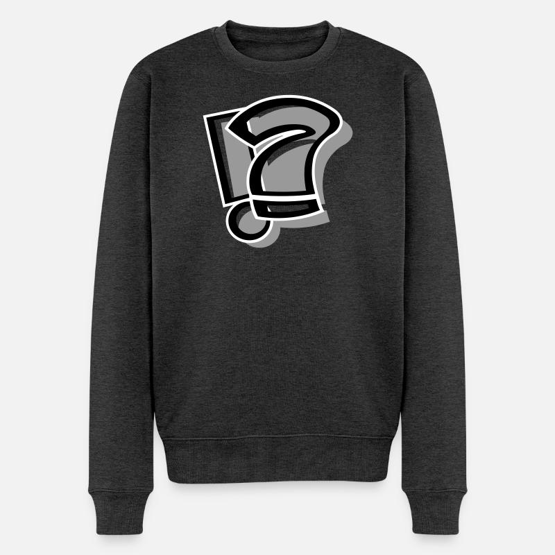 !? Point d’interrogation d’exclamation - Pull Premium bio Homme - anthracite chiné