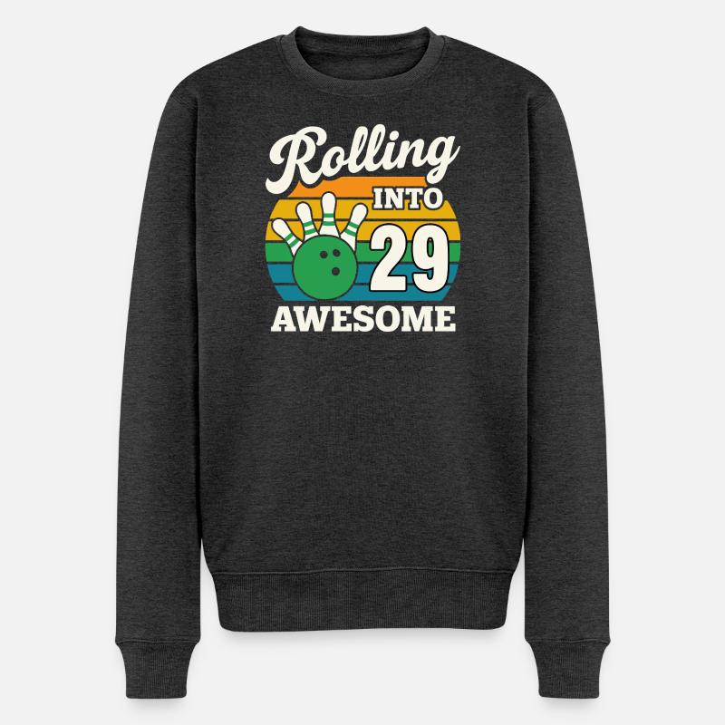 Bowling 29e anniversaire Célébration Graphique - Pull Premium bio Homme - anthracite chiné
