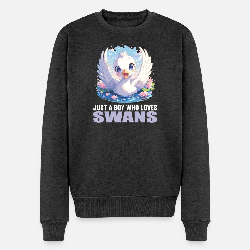 Cygnes Cygne - Pull Premium bio Homme - anthracite chiné