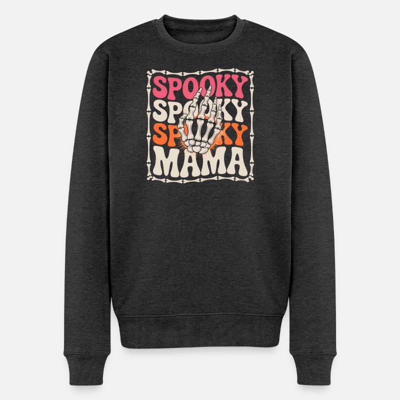 Spooky Mama Skelett Hand - Männer Premium Bio Pullover - Anthrazit meliert