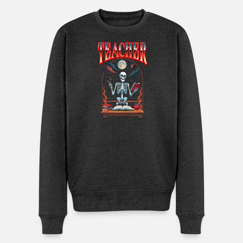 Lehrer Halloween Lehrerin Pädagoge Pädagogin - Männer Premium Bio Pullover - Anthrazit meliert