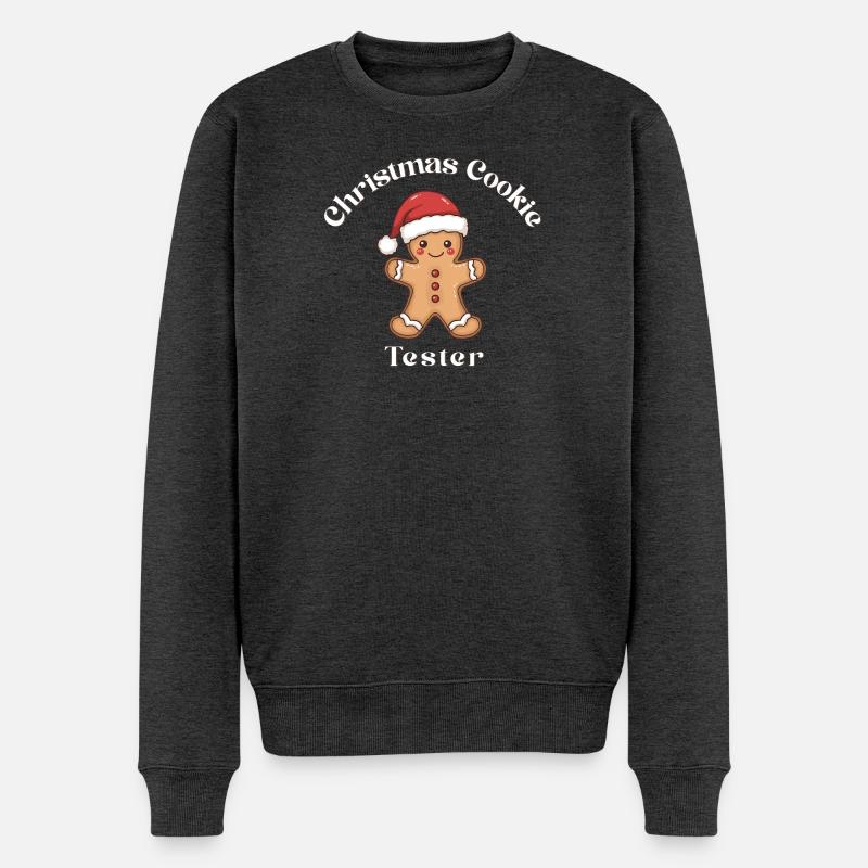 Lebkuchenmann – Christmas Cookie Tester - Männer Premium Bio Pullover - Anthrazit meliert