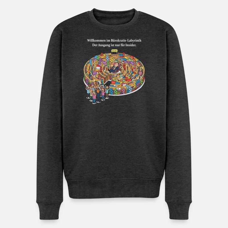 Bürokratie-Labyrinth - Männer Premium Bio Pullover - Anthrazit meliert