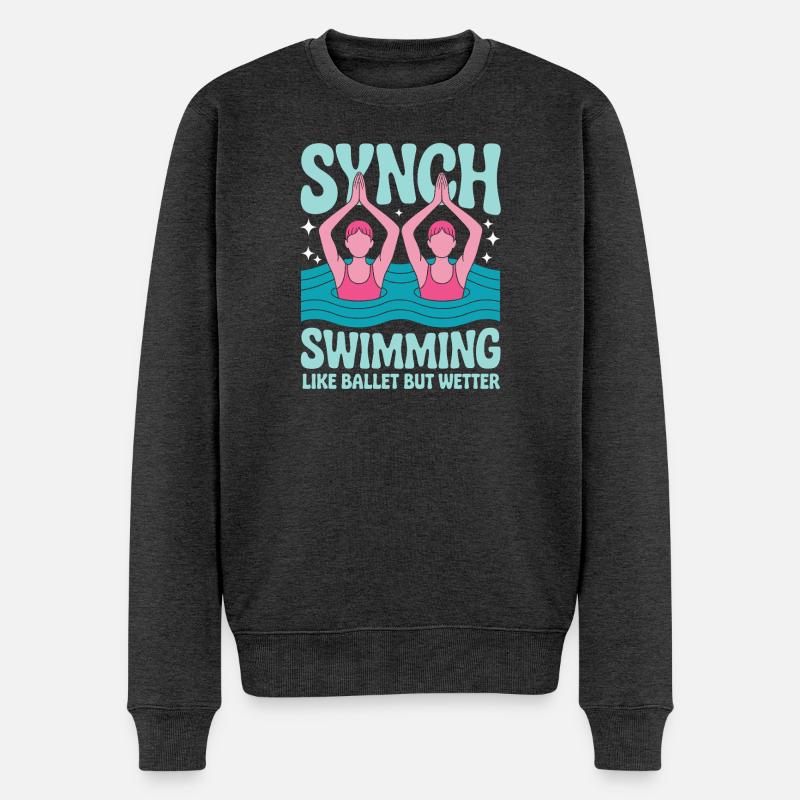 Synchronschwimmen Kunstschwimmen Wassersport - Männer Premium Bio Pullover - Anthrazit meliert