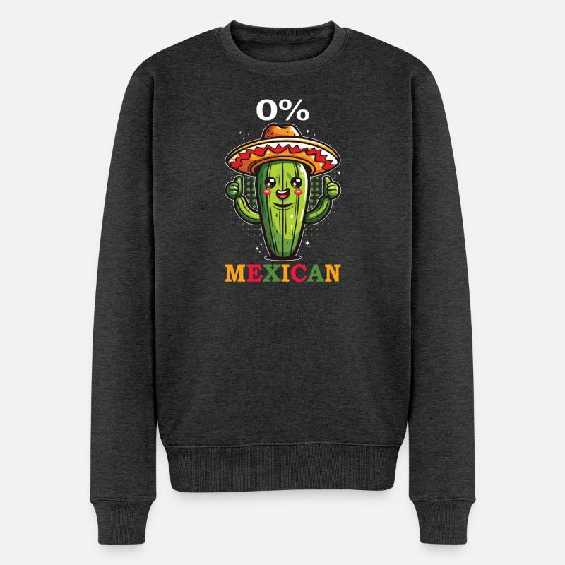 Cactus Sombrero 0% Mexicain - Pull Premium bio Homme - anthracite chiné