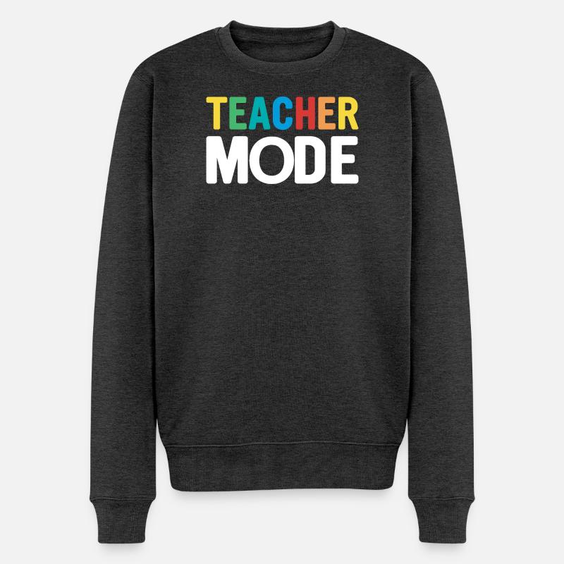 Lehrer-Design mit bunten Buchstaben - Männer Premium Bio Pullover - Anthrazit meliert