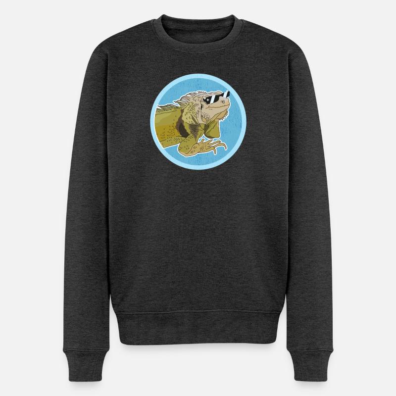 Leguan Eidechse Leguane Geschenke - Männer Premium Bio Pullover - Anthrazit meliert