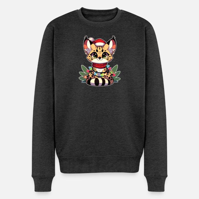 Fées de Noël Chat de Serval - Pull Premium bio Homme - anthracite chiné