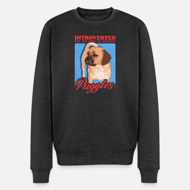 Puggle Hunde Hundebesitzer Geschenk - Männer Premium Bio Pullover - Anthrazit meliert