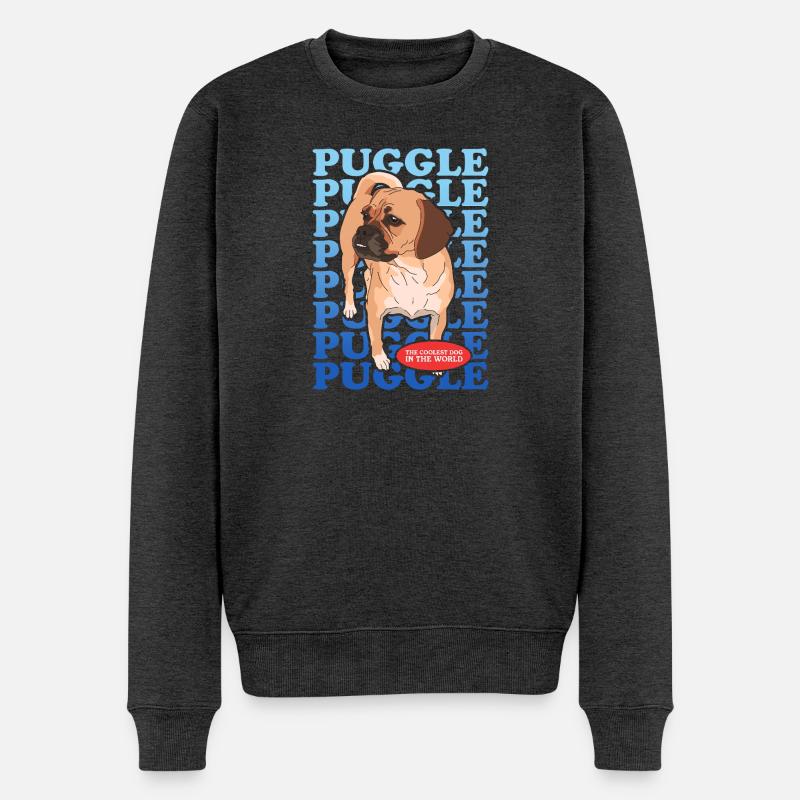 Puggle Hundebesitzer Geschenk - Männer Premium Bio Pullover - Anthrazit meliert