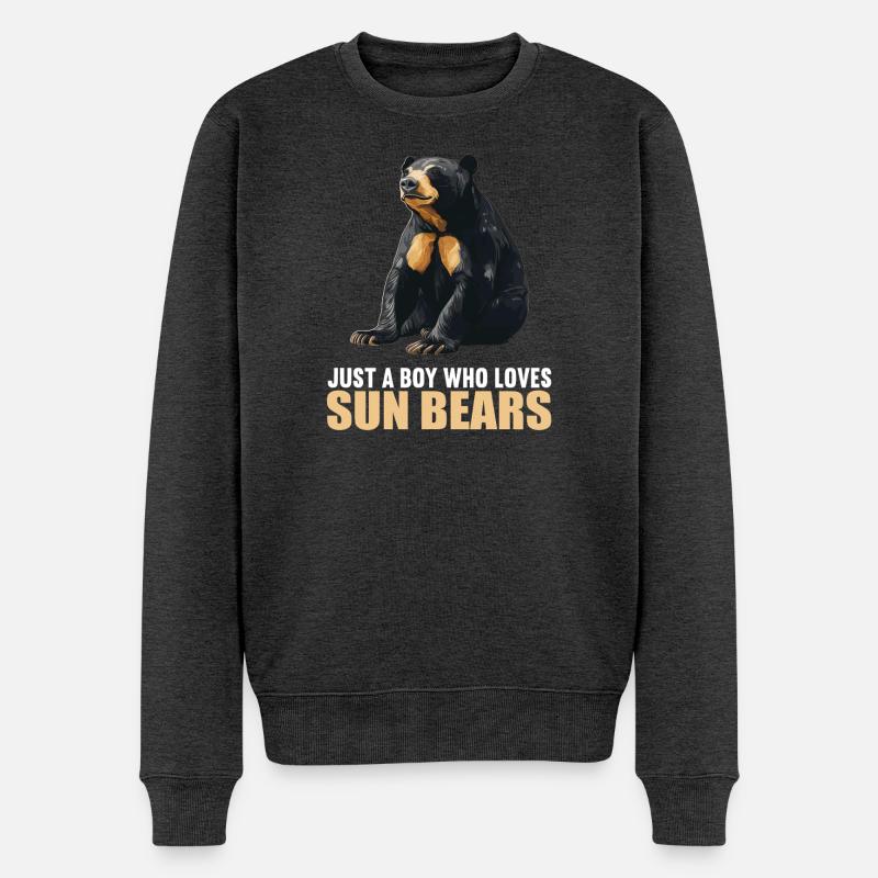 Sun Bear Malaienbär - Männer Premium Bio Pullover - Anthrazit meliert