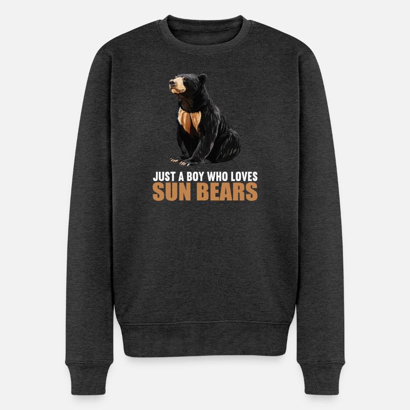 Sun Bear Malaienbär - Männer Premium Bio Pullover - Anthrazit meliert